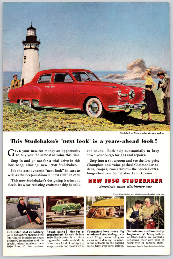 1950 Advertising Print Ad Studebaker Commander 4 -door Sedan