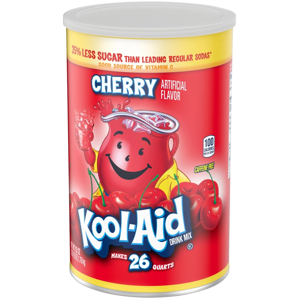 63 oz Cherry Kool Aid Powder Drink Mix Can