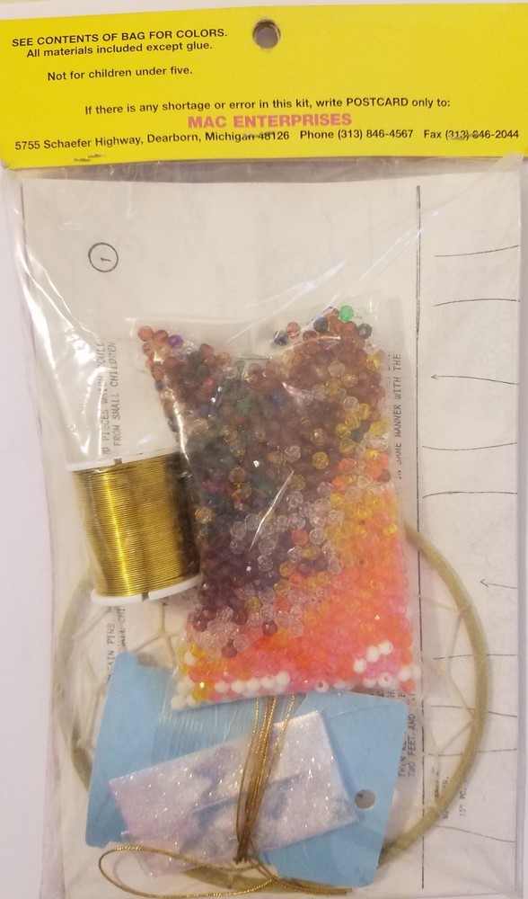 Beaded Noah's Ark Animal Mobile MAC-A-BEAD-EZE Beading Craft Kit Mac Enterprises