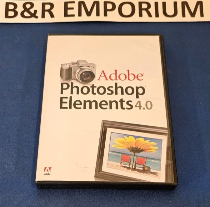 Adobe Photoshop Elements 4.0 (2005 Adobe Systems) - Used CD-ROM + 206-page book