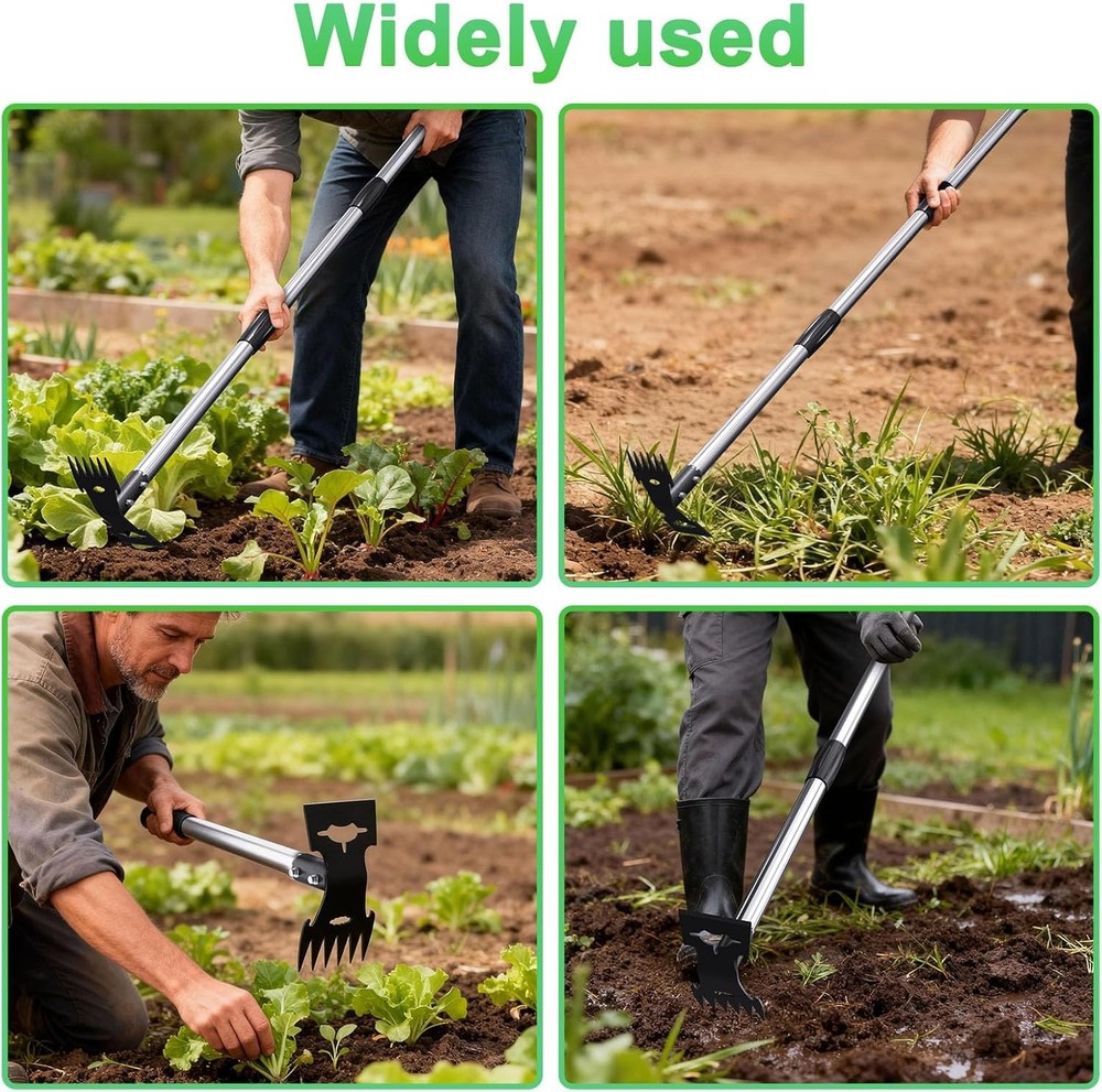 Weed Puller Tool with Long Handle，Adjustable Long Manual Weeder Remover Tool