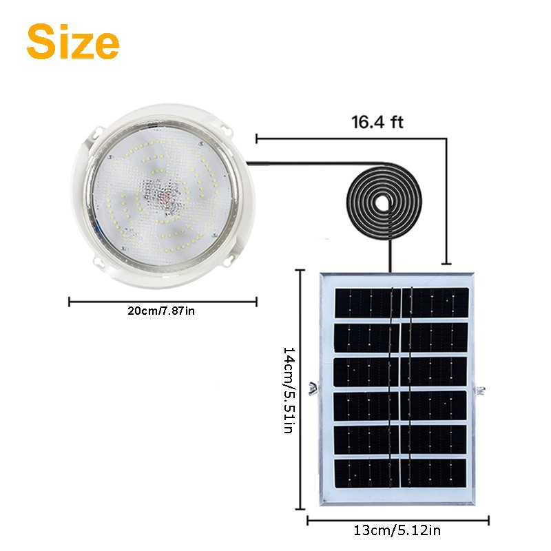 2Pcs Solar Lamp with Remote Control, Interior and Exterior LED 100W High Power