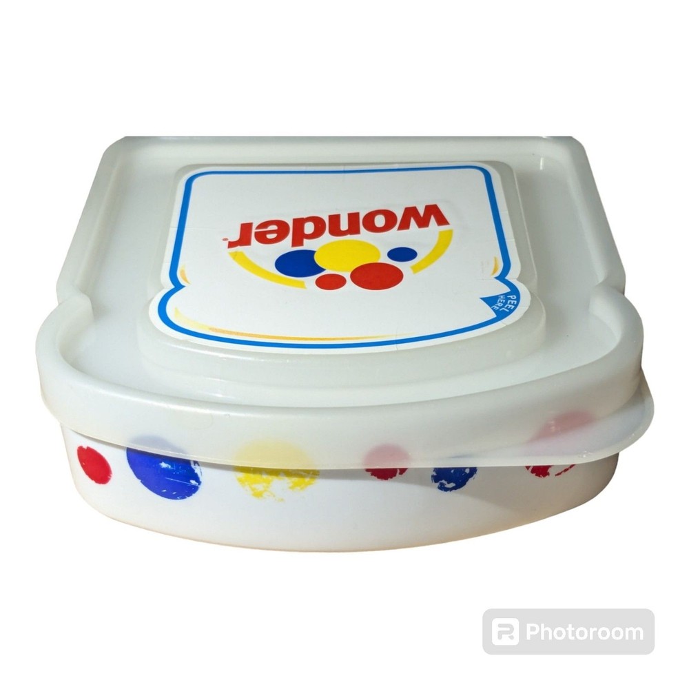 WONDER BREAD Plastic Sandwich Keeper Container Storage Holder Box Vintage