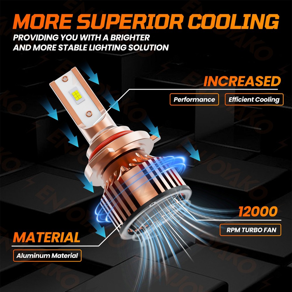 For Honda Accord 1990-2012 4Pcs CSP LED Headlight Bulb Kit High&Low Beam 6500K