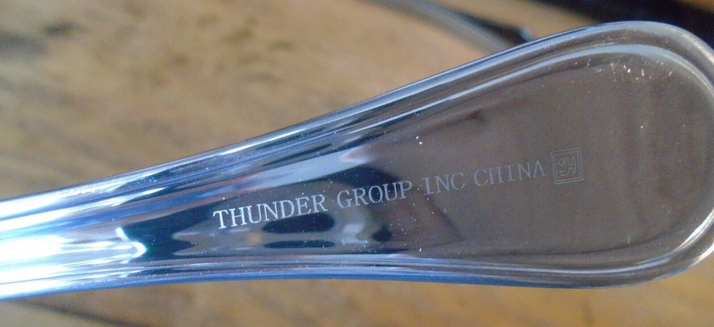 Set of 6 Thunder Group SLBF105 9 3/4" Solid Serving Spoon MINT Condition
