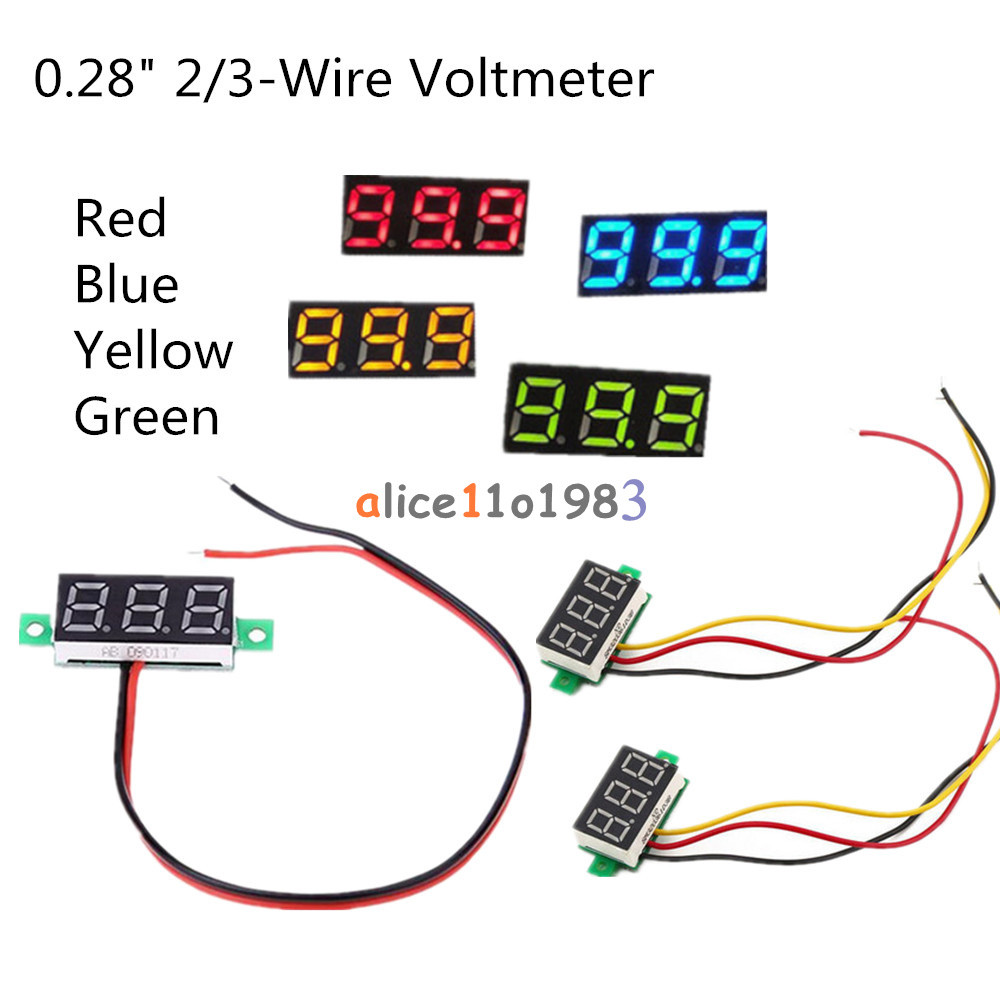 2/3 Wire 0.28" LED Display Digital Voltmeter Gauge Voltage Detector Panel Meter