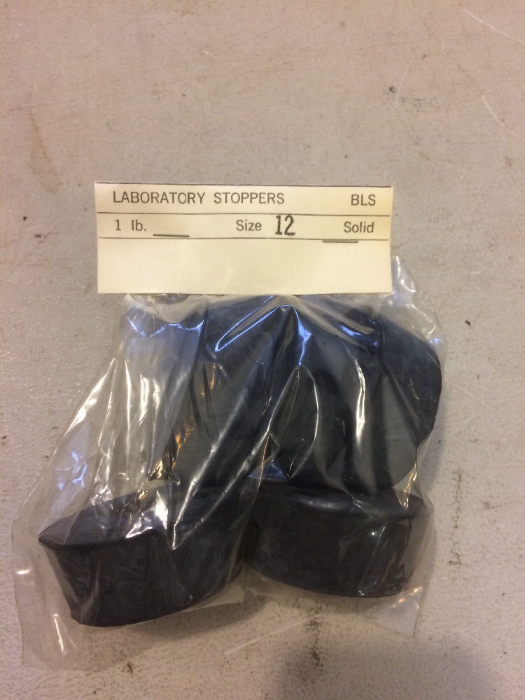 LABORATORY STOPPERS NEW OLD STOCK SIZE 12 SOLID 5 PER BAG STEAMPUNK