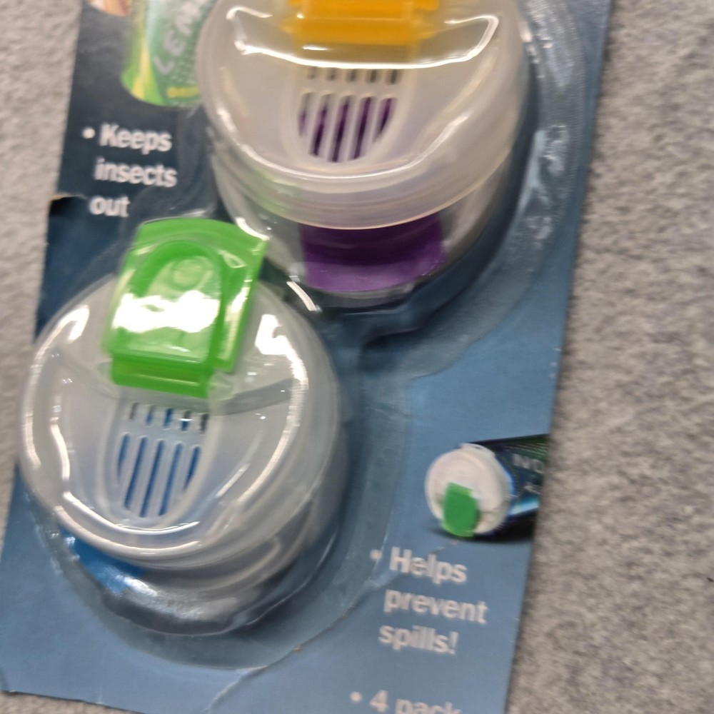 Jokari Can Caps Locking Top 4 Pack Soda Can Covers Spill Proof Keep Bugs Out