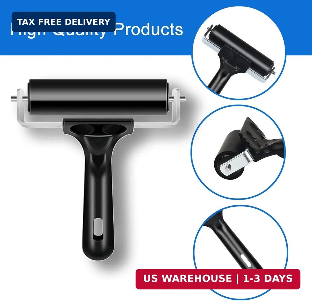 2 Pack Brayer Rollers, Professional Rubber Art Rollers with Comfortable Hand Fee