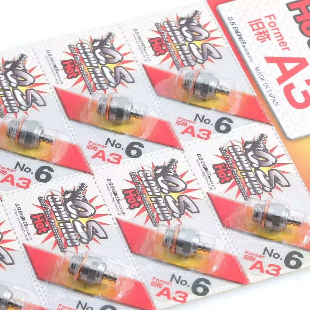 OS No.6 #6 A3 Hot Nitro Glow Plug - 3 Pack