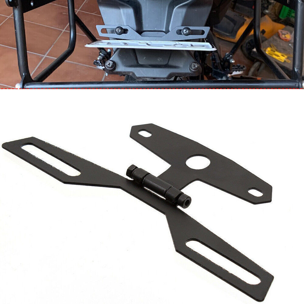 Motorcycle Adjustable Folding License Plate Bracket Stand Tag Tail Light Holder