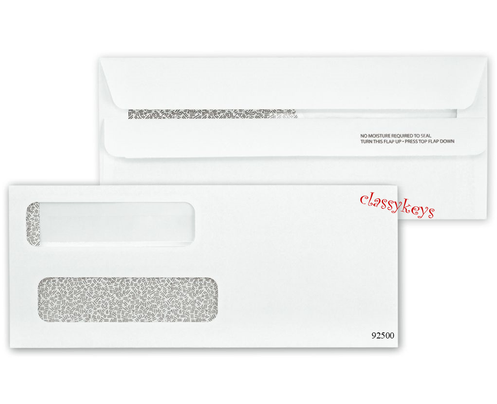 40 check ENVELOPES, Self-Seal Double-Window Security 92500 -- #8-5/8" x 3-5/8"