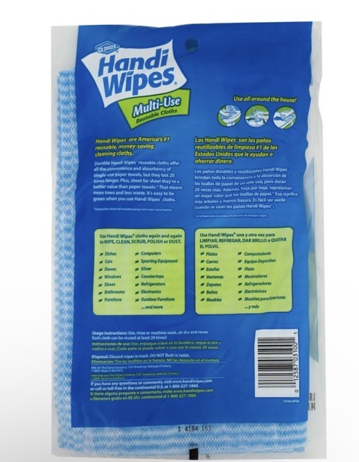 2 Pack Clorox Handi Wipes Multi Use Reusable Cloth, 1.60 sq ft, 6 Count