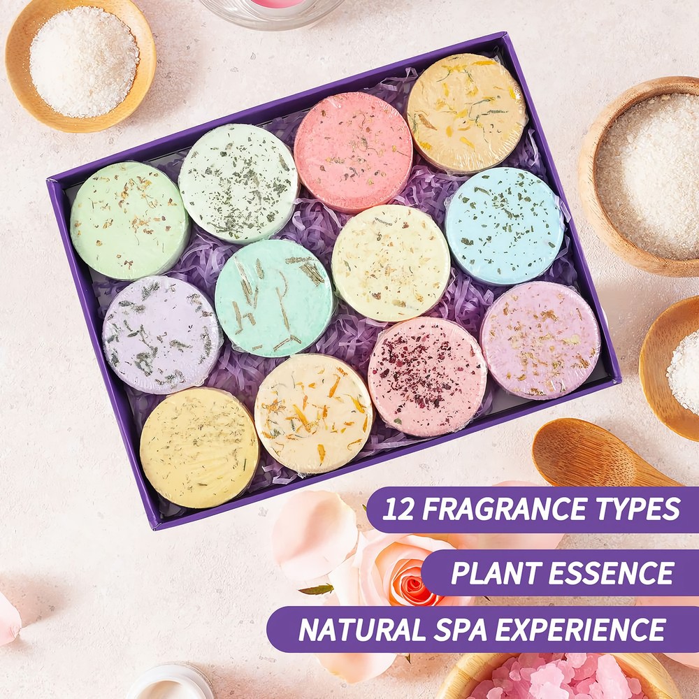 Shower Steamer 12 Pieces Slow-Release Shower Aromatherapy Sheets