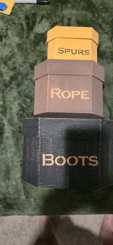 SPURS, ROPE, and BOOTS Stacking Boxes