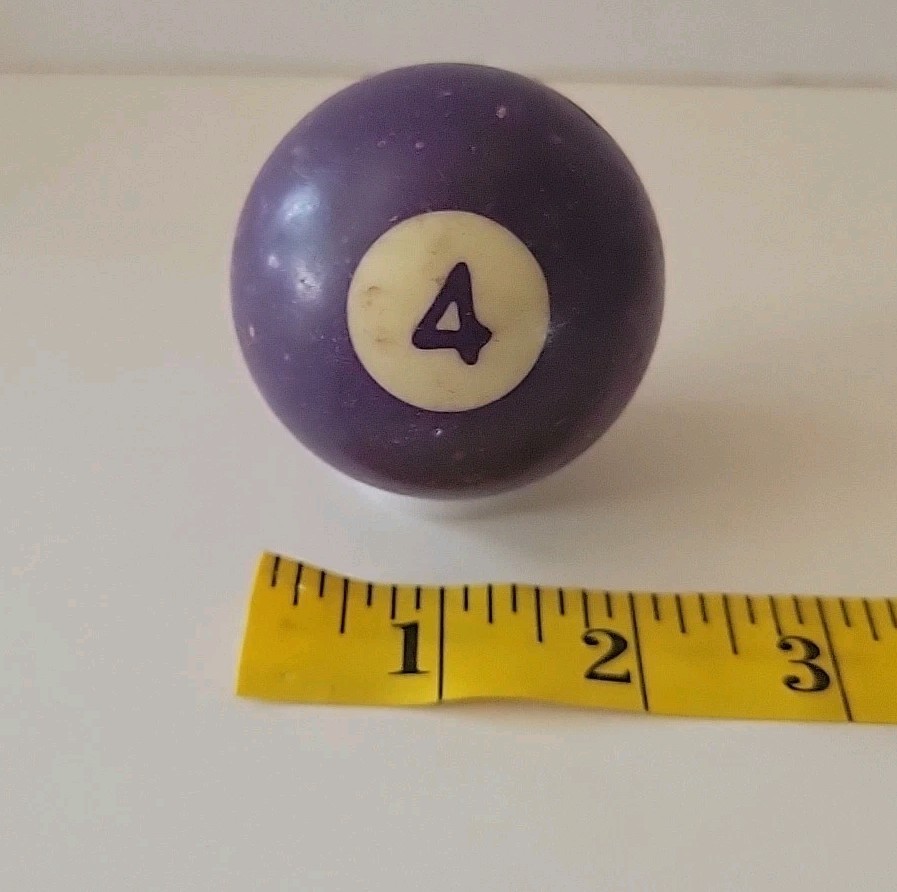 Vintage No. 4 Solid Purple Pool Ball Billiard 2" Replacement (L)