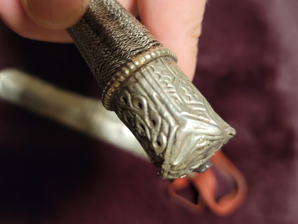 Antique Tibetan Silver Knife-Dagger with Silver Sheath