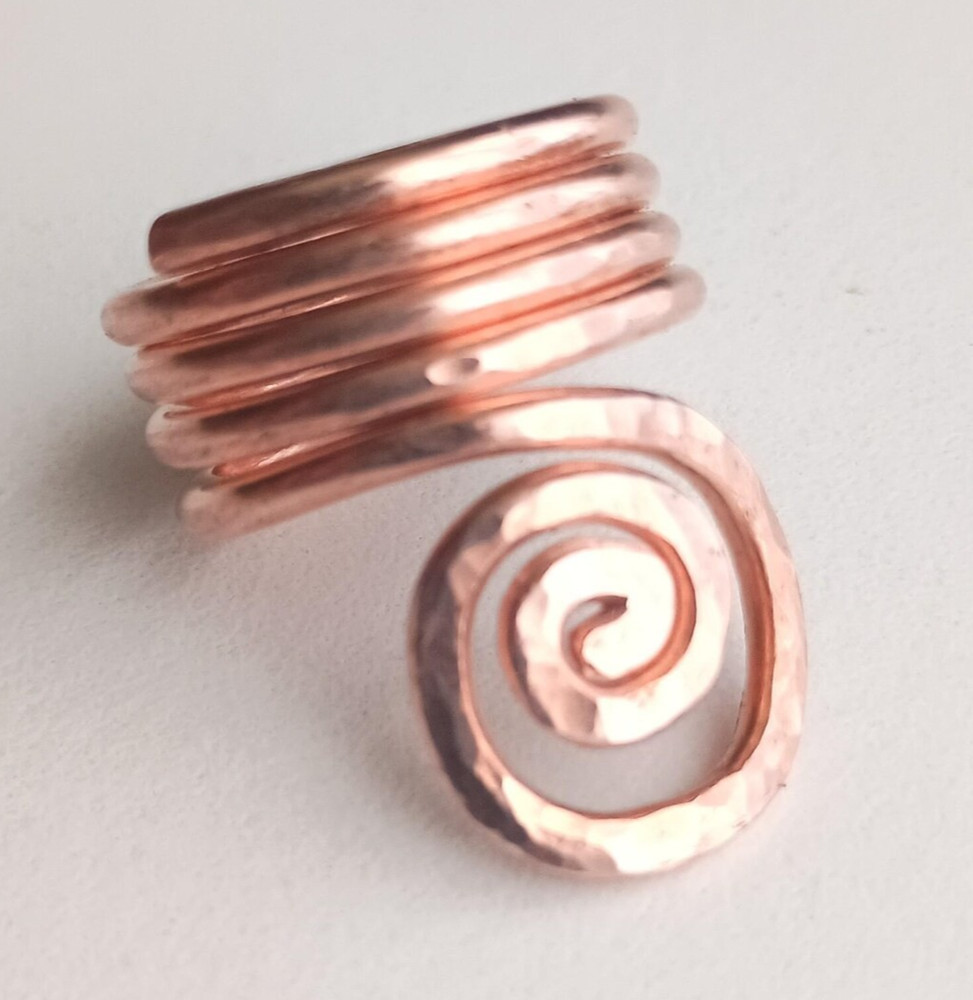 Solid Copper Minimalist Healing Handmade Unisex Ring, Spiral
