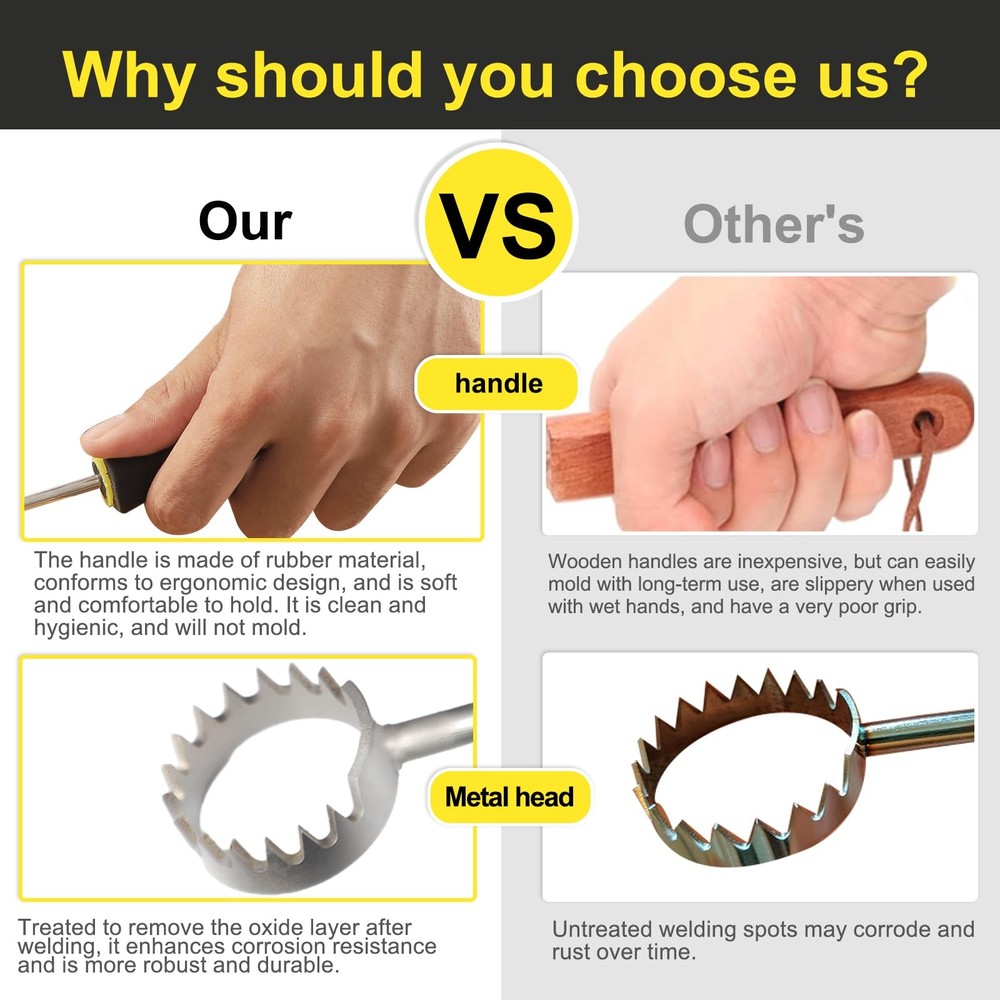 Stainless Steel Lung Remover, Rubber Handle, Comfortable Grip, Efficient,...