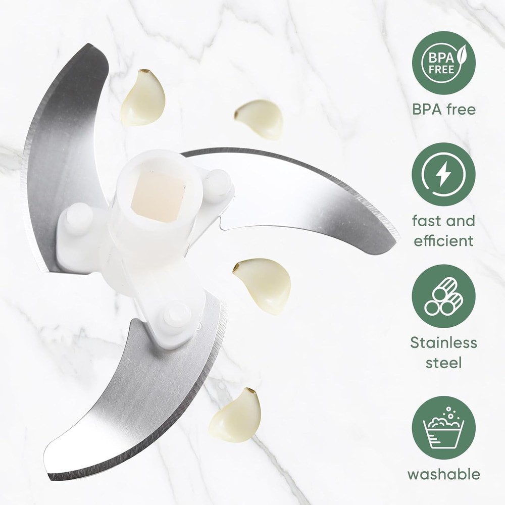 Manual Food Chopper, Garlic Chopper with Container, Vegetable Kitchen Cutter, Pu