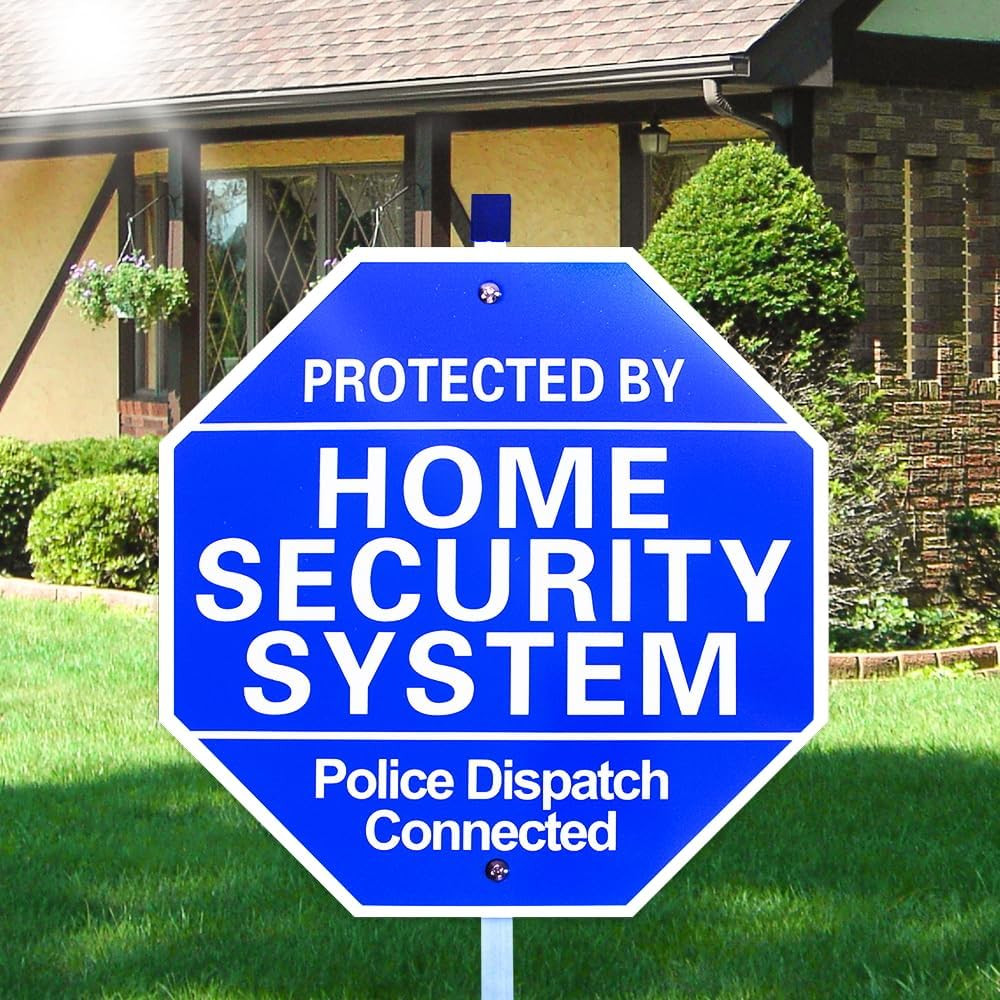Home Security Yard Sign Stake 10x28 Protected By Security System Police Dispatch