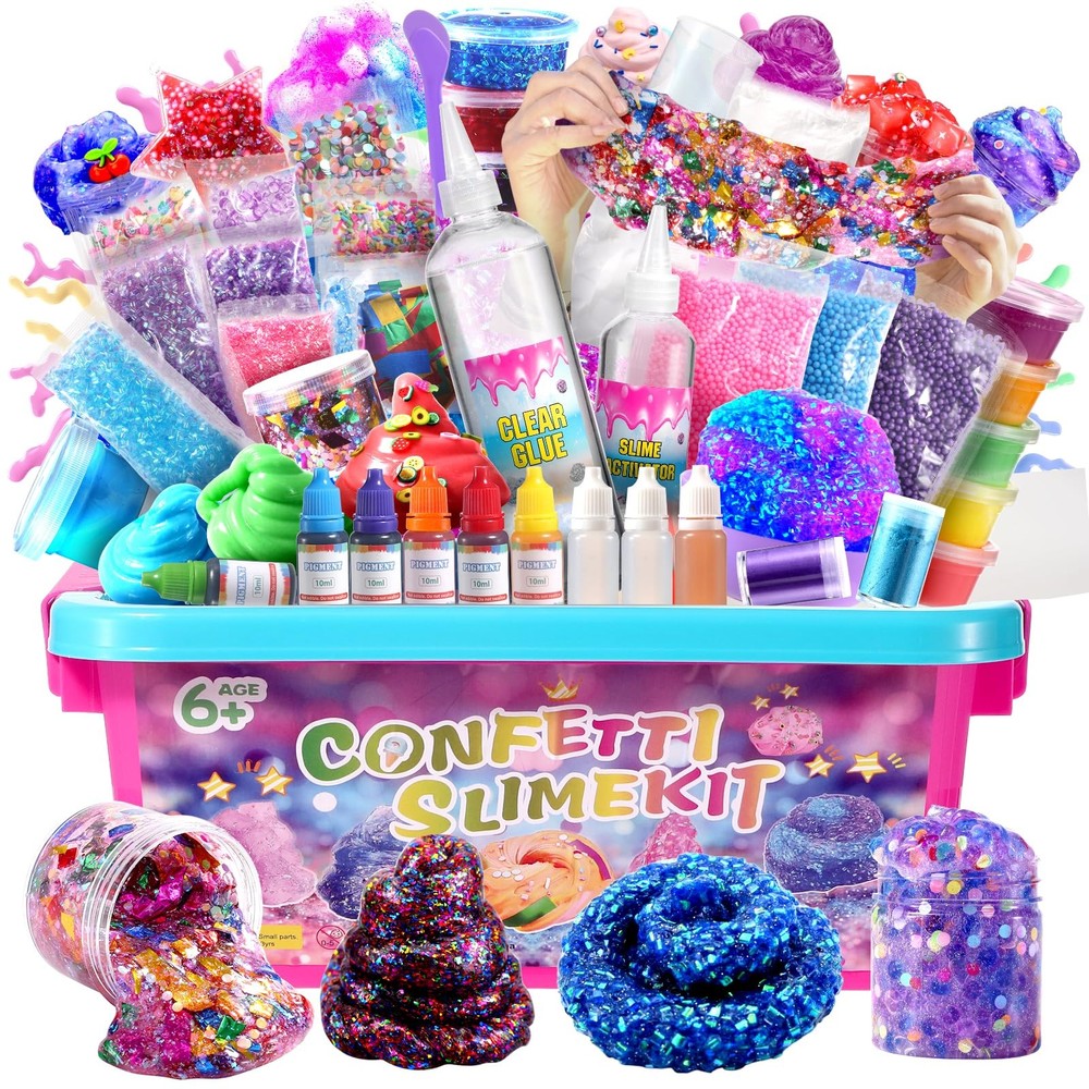 Confetti Slime Kit - DIY Sparkling Slime Making Set for Ages 6+