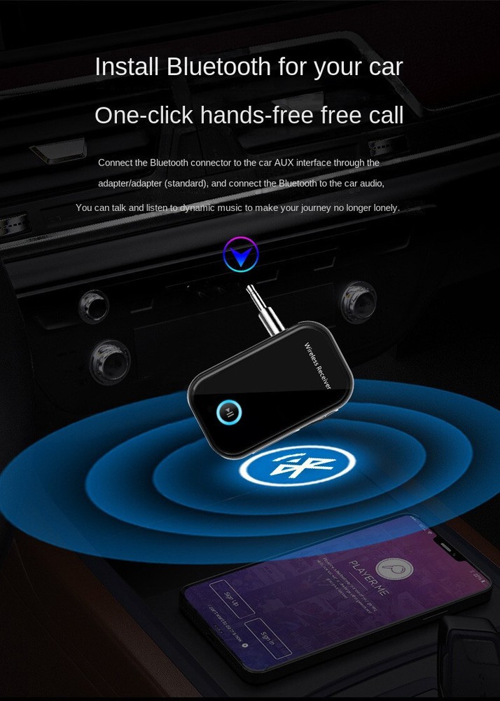 Bluetooth Transmitter Receiver Wireless Adapter 3.5mm Aux For Car Stereo Speaker