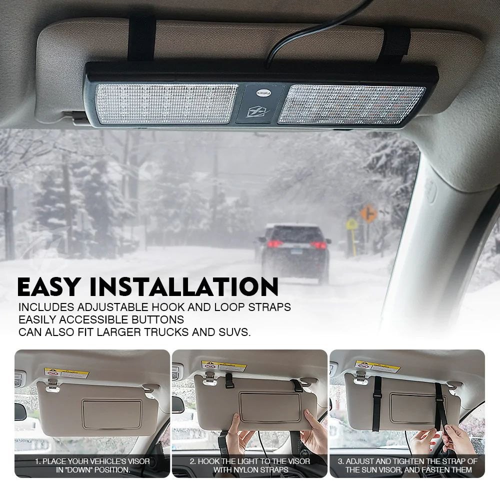 Xprite Agent Series 11.8" 48-LED White/Amber Surface Mount Visor Light