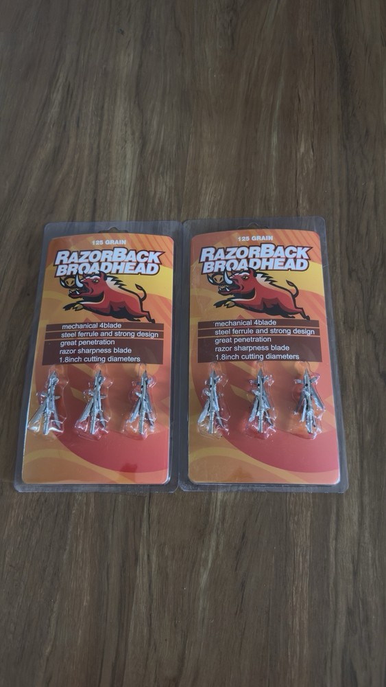 2 - 3 Pack- RazorBack 125 Grain 4 Blade Mechanical Broadheads