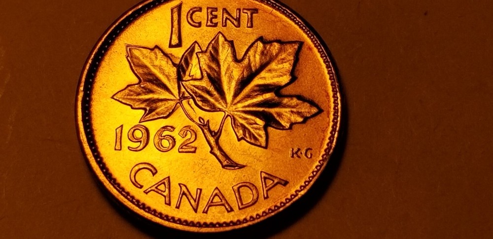Canada 1962 Massive Doubling Double Date BU Small Cent Penny.