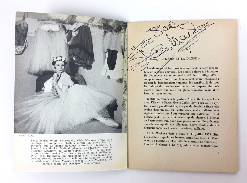 Alicia MARKOVA (Ballet): Signed Book