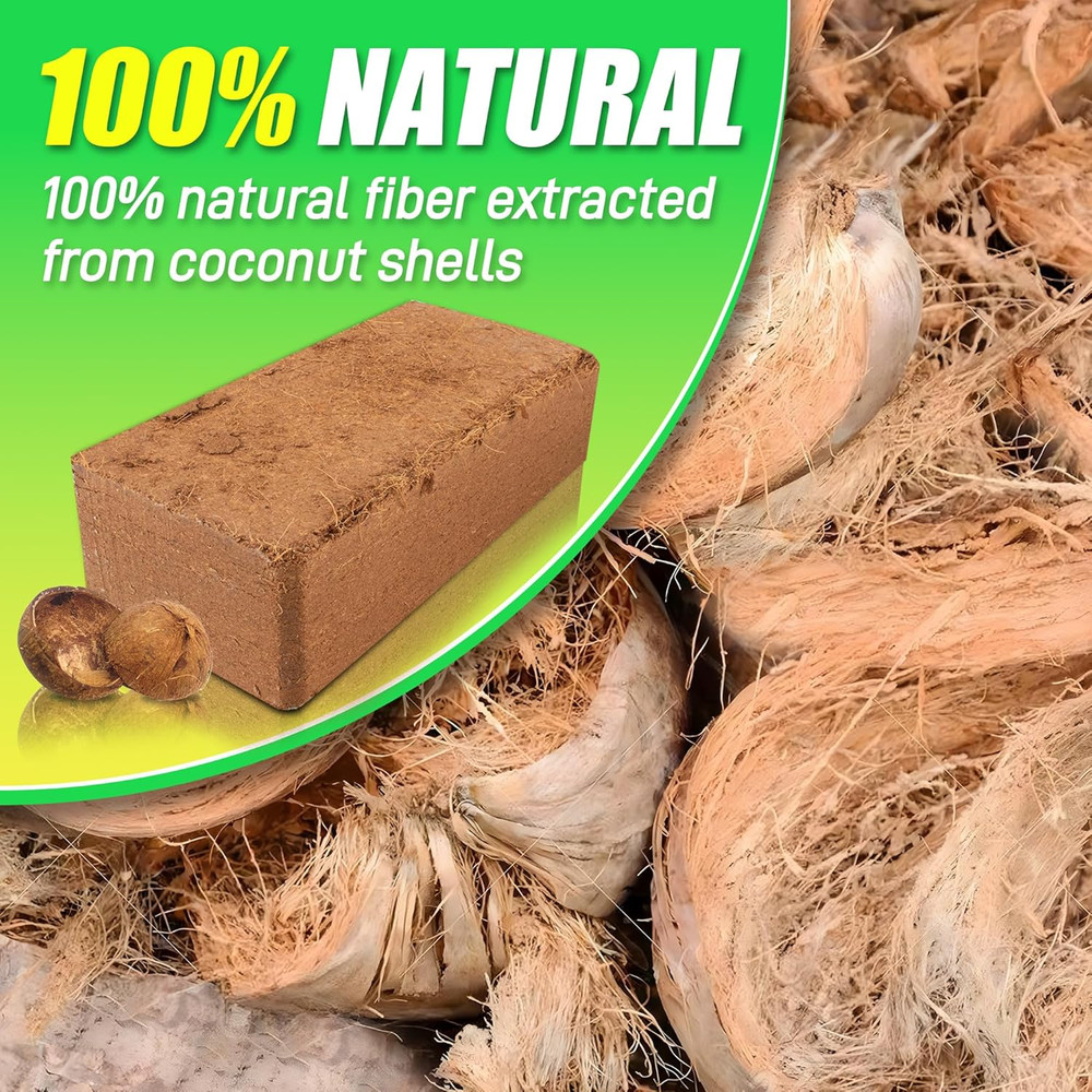 6pk Coco Coir Bricks 1.4lb Organic Compressed Soil Amendment Low EC pH Bal