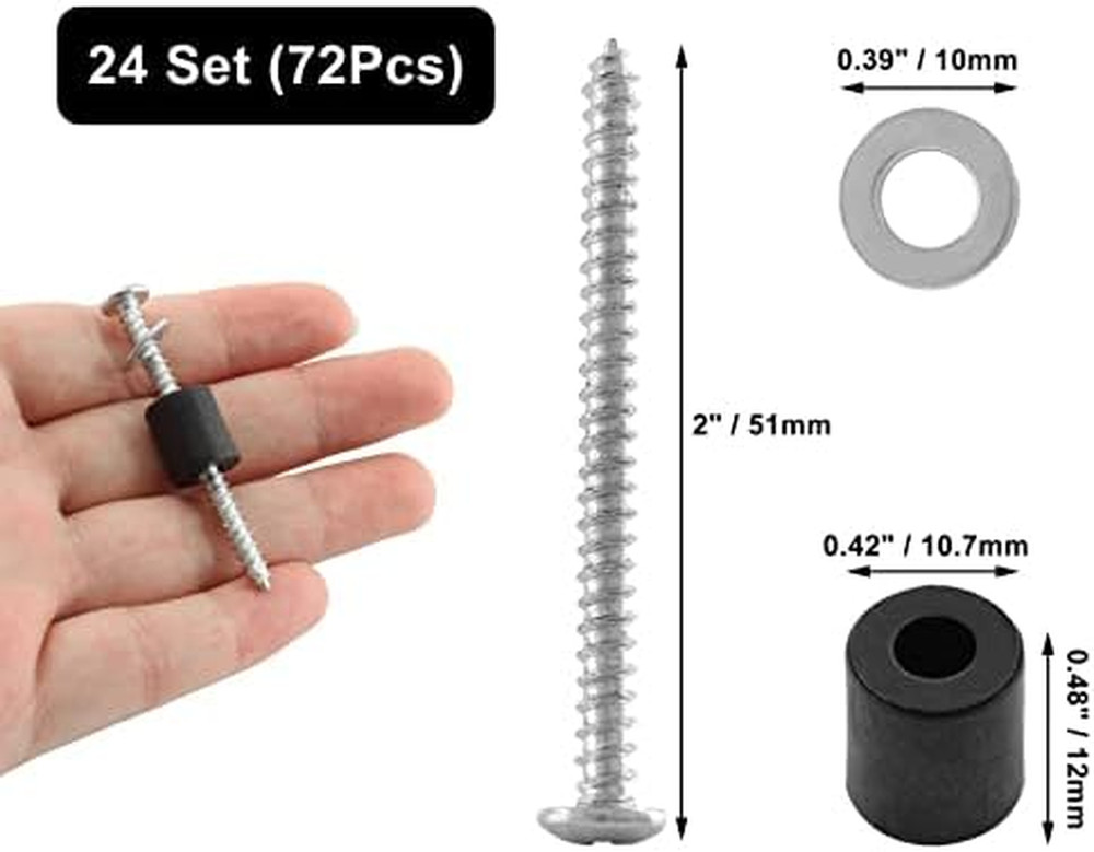 24 Set(72Pcs) Pegboard Mounting Hardware Kit, Peg Boards Accessories - Include S