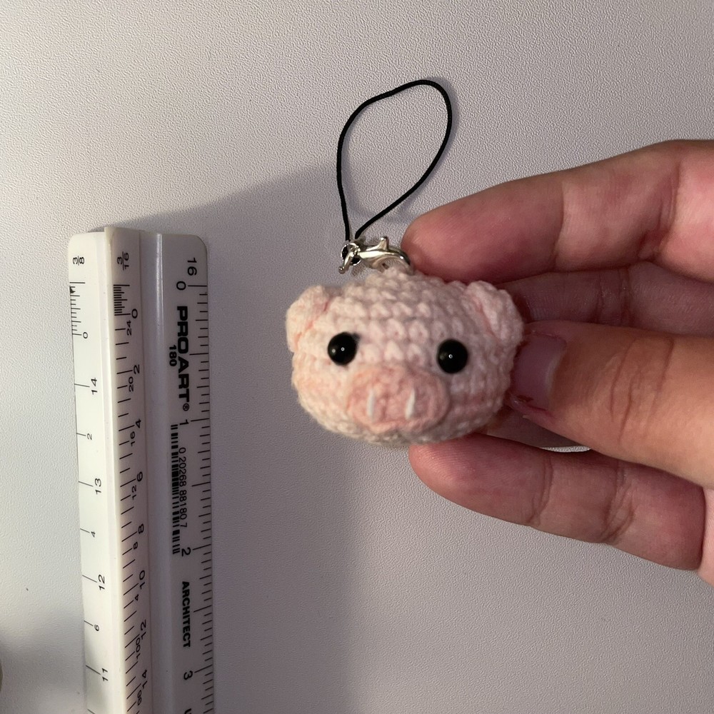 Piggy Crochet Phone Charm