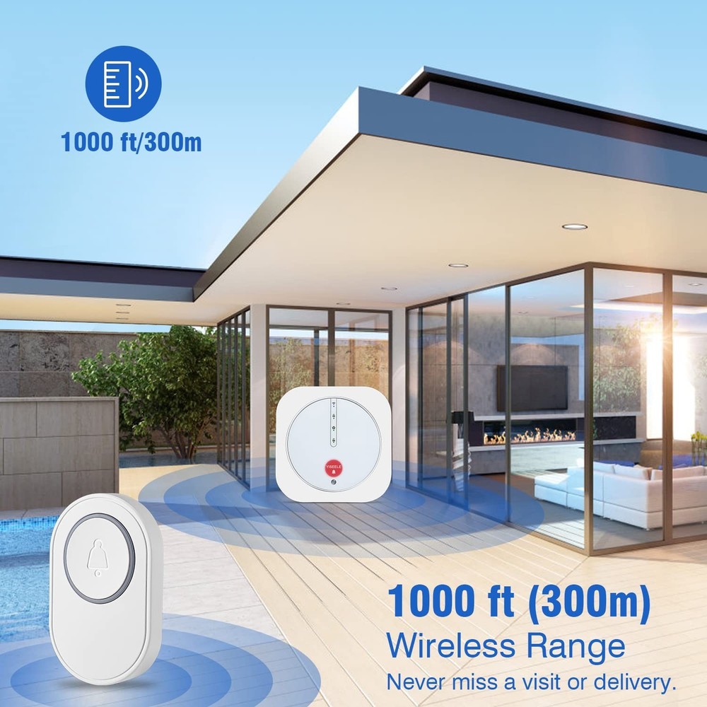 Wireless Doorbell Button Work for Yiseele Alarm System Security and Protectio...