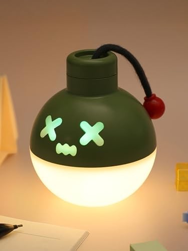 Pull-String Cute Night Light, 7 Color Changing, 30-Min Auto Off, USB-C Green