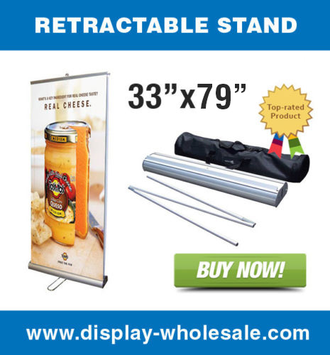 Double-sided 33" Retractable Banner Stand