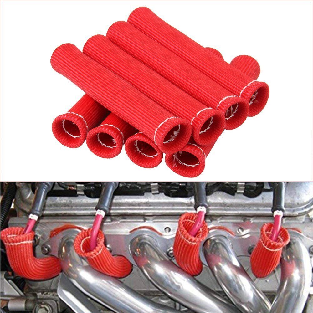 8 Spark Plug Boot Protector 2500° Spark Plug Heat Sleeve Wire Covers Header Boot