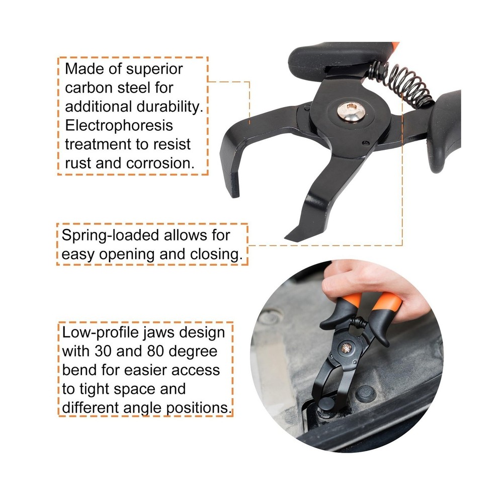 Push Pin Pliers Set 2Pc - 30掳 & 80掳 - Auto Panel Clip Removal Tool