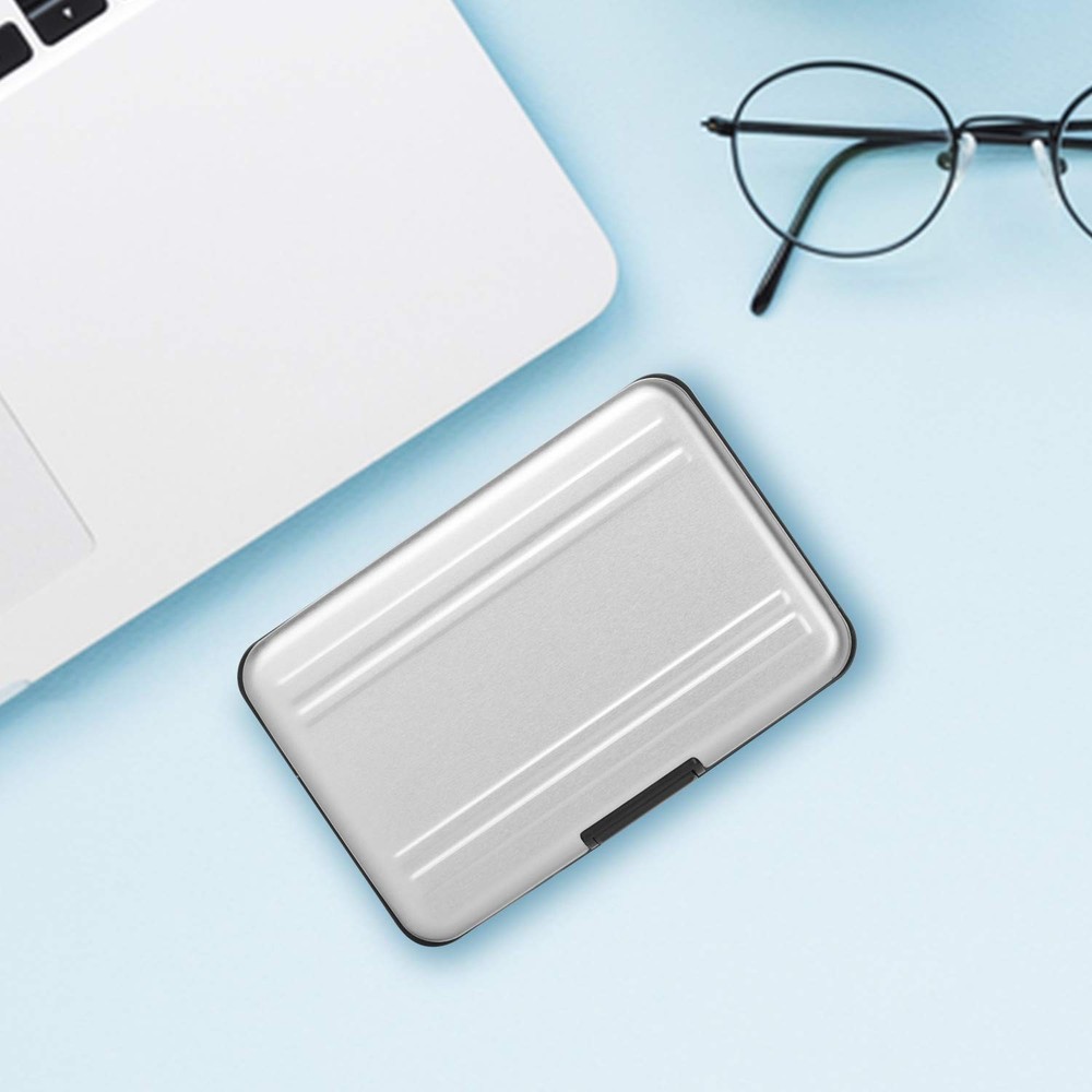 Aluminum Shock Resistant Carrying Box Memory Card Storage Case Silver
