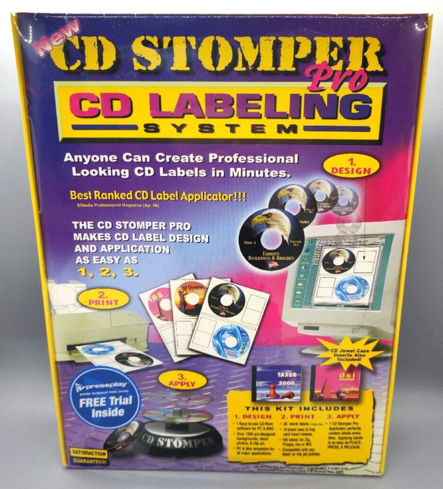 PRO CD-R LABELING SYSTEM - CD STOMPER KIT - Brand NEW Sealed