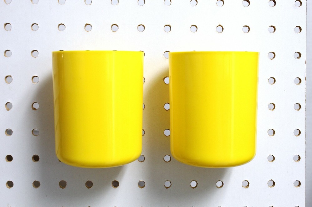 Yellow Hanging Plastic Pegboard Cup Hook Storage Organizer Accessorie Craft Art