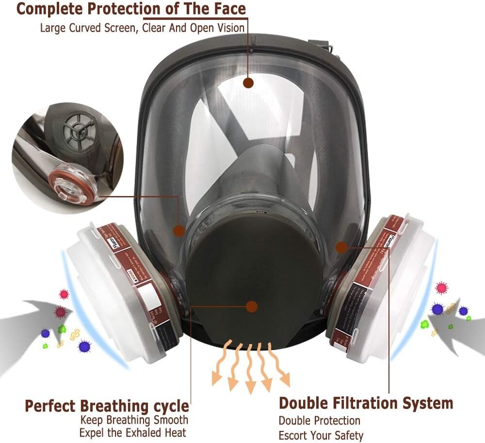 Full Face Respirator P6000 - Comfortable & Reusable for Safe DIY Projects