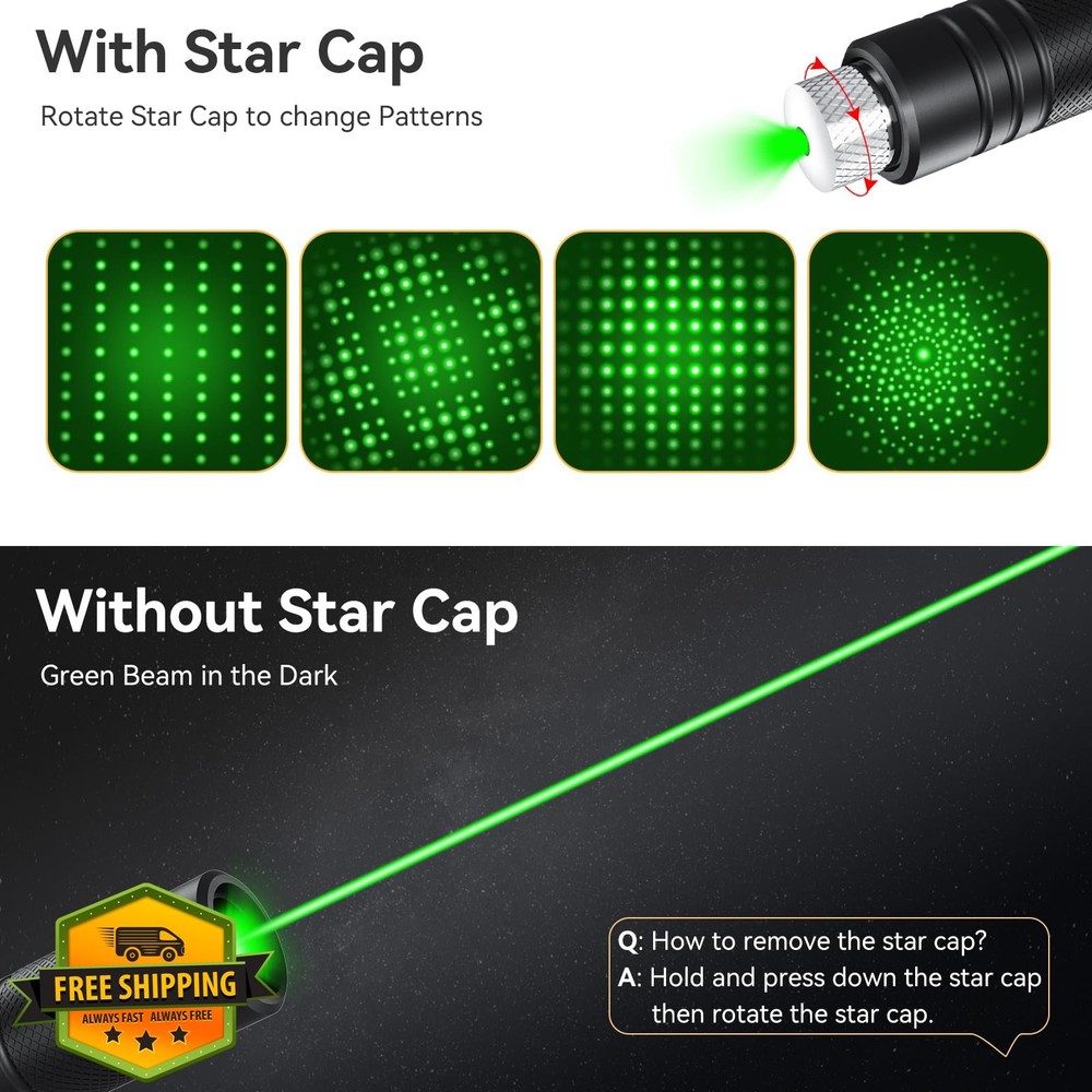 Rechargeable Green Laser Pointer High Power Long Range Presentation