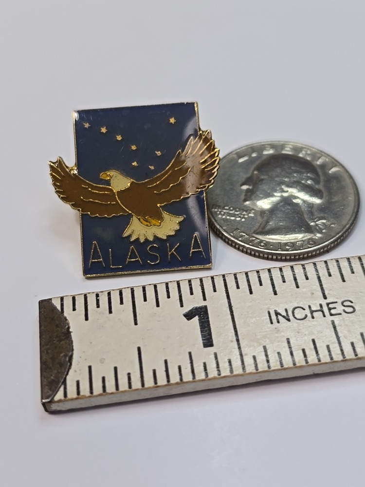 Alaska Eagle & State Flag Souvenir Lapel Pin