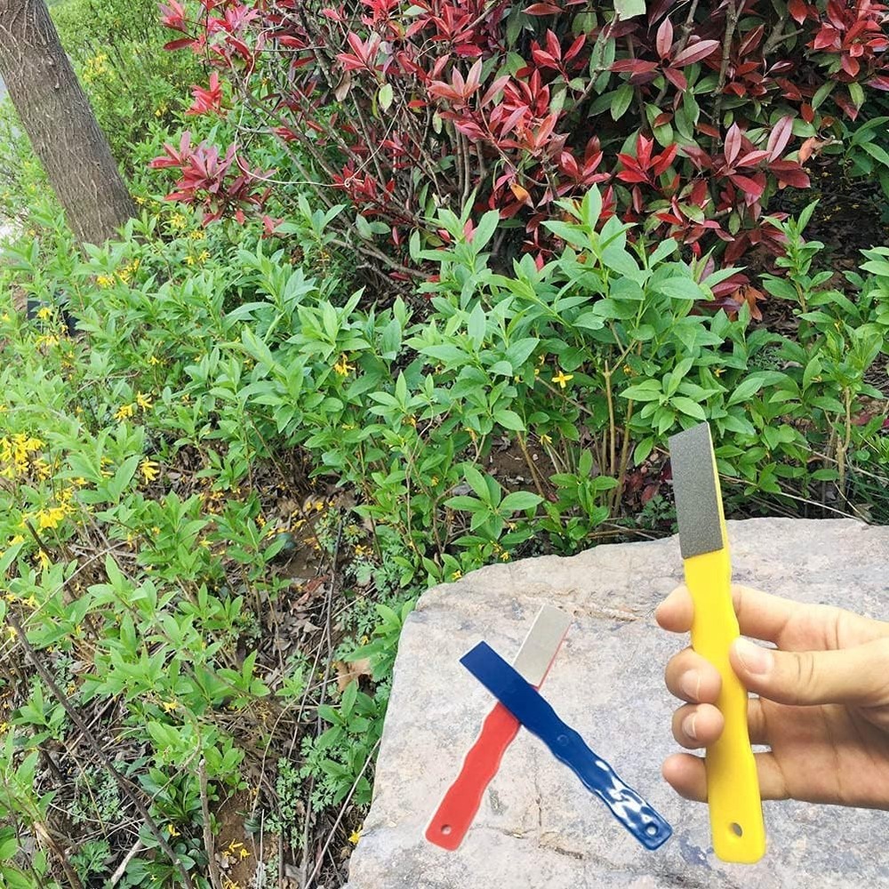 Diamond 3 Grit Hand File Sharpener Set in Red, Yellow & Blue - Precision Tools