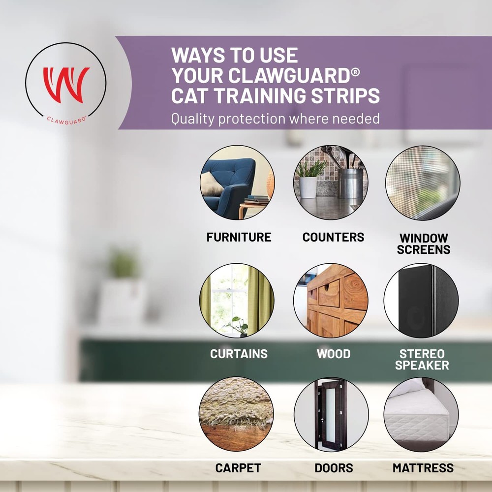 Cat Training Tape Strips Deters Cats from Scratching Clawing or Jumping on Fu...