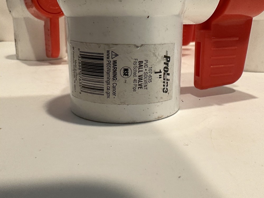 10 PVC Ball Valves 1" Solvent slip socket