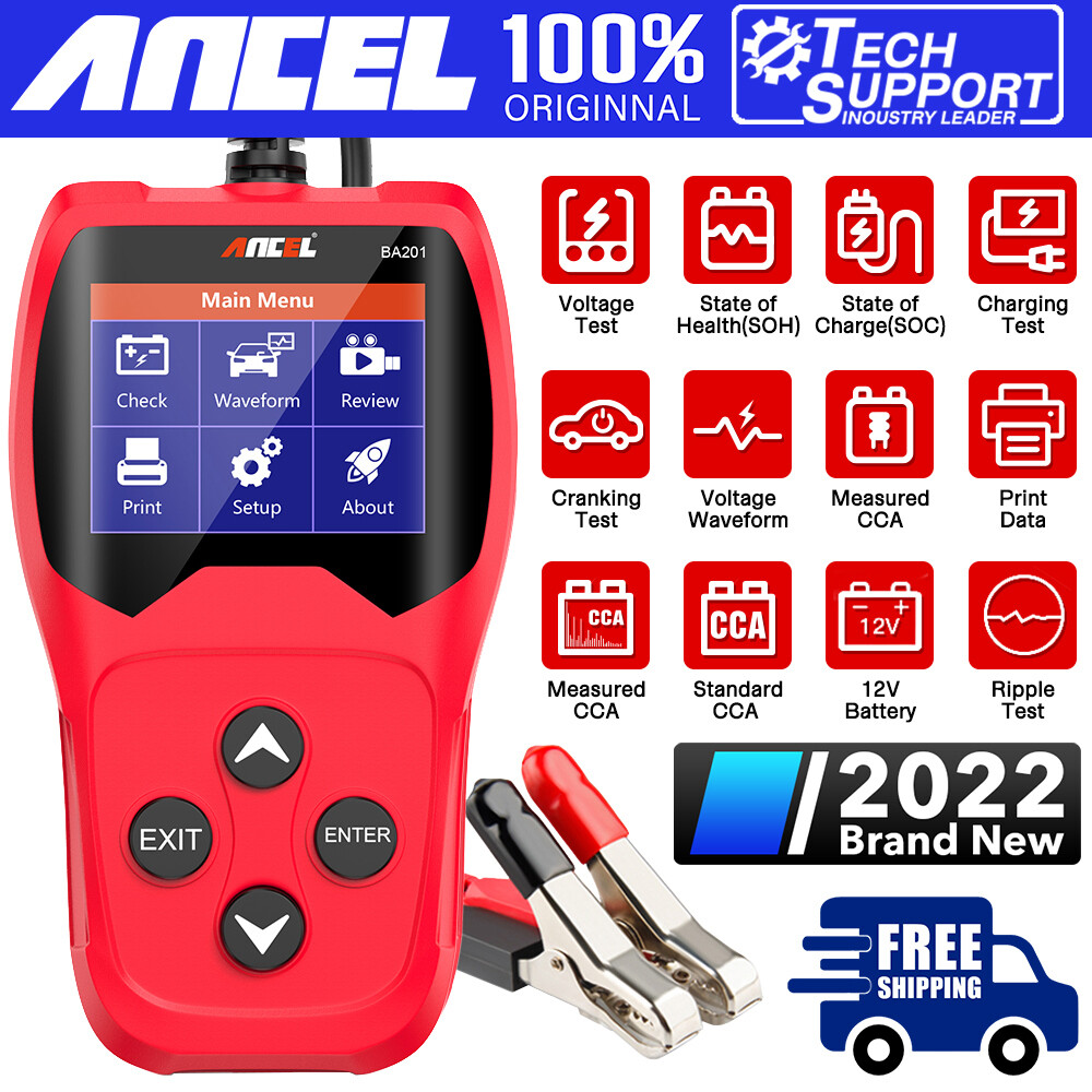 Ancel BA201 Car Battery Tester Analyzer Cranking Charging Test CCA 100~2000 12V