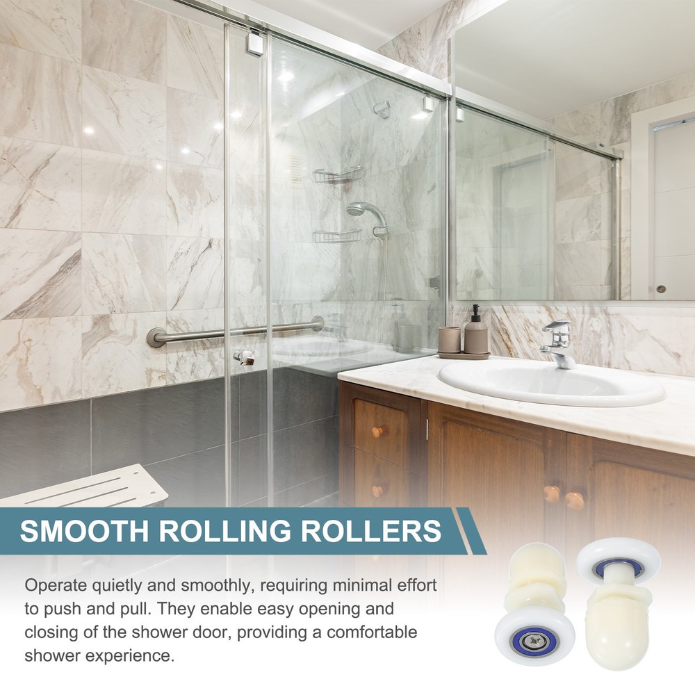 4 Pcs 27mm Shower Door Rollers Wheels Replacement White
